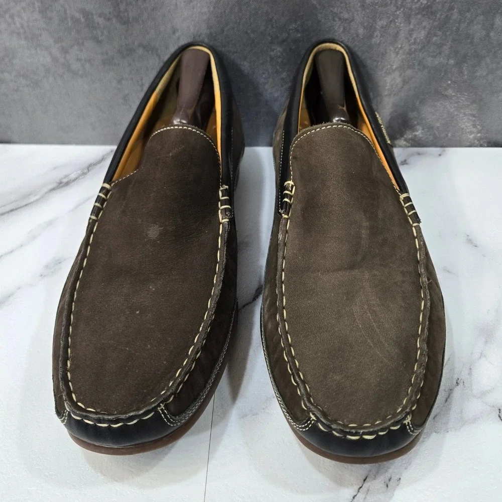 Mephisto Baduard Shoes Loafers Mens 9.5 Brown Nubuck Leather Moc Toe Comfort